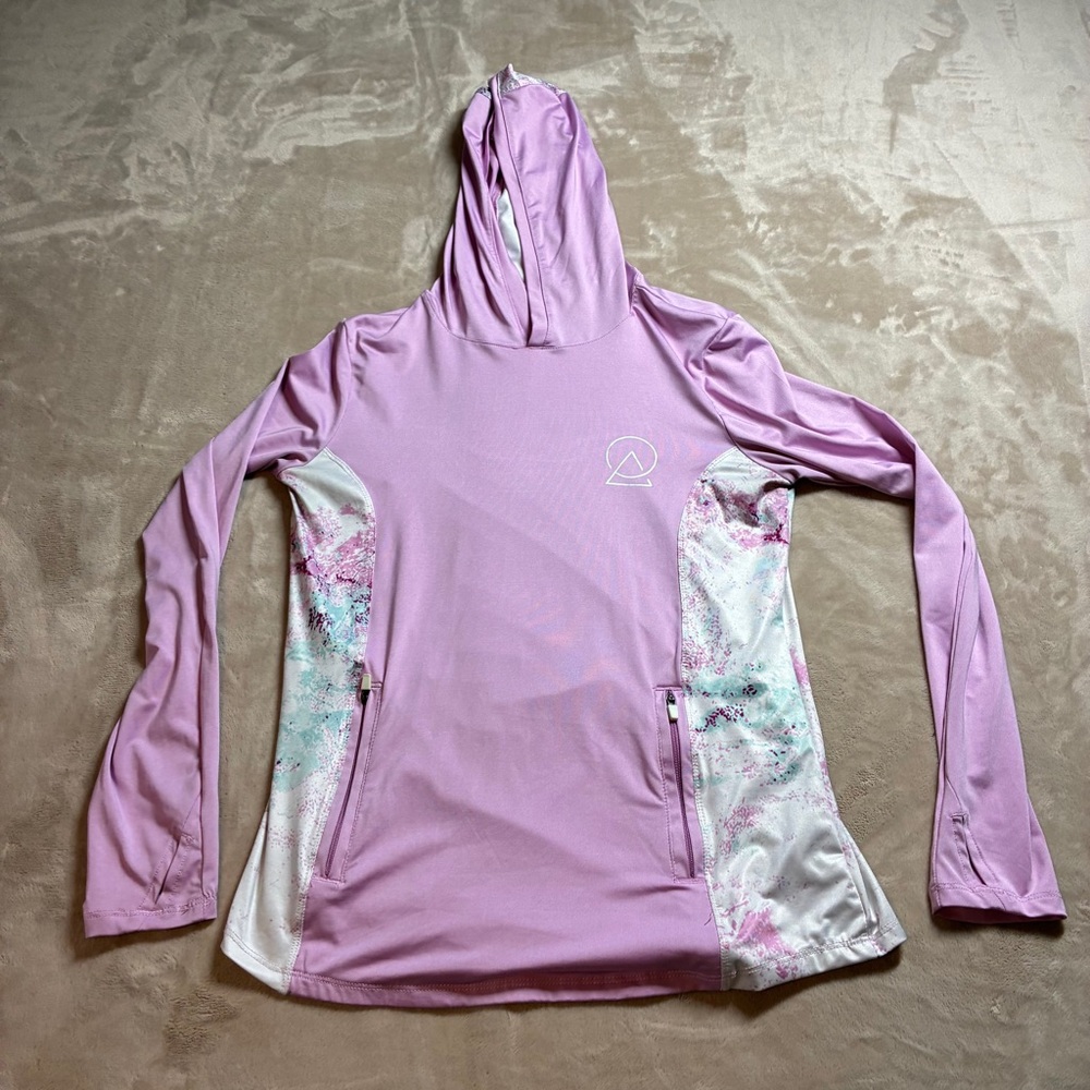 Enlighten Athletic Hoodie Pastel Marble Panel Activewear Women’s Size S